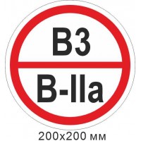 Знак противопожарный пластиковая табличка 200х200 мм. Знак категории помещения - В